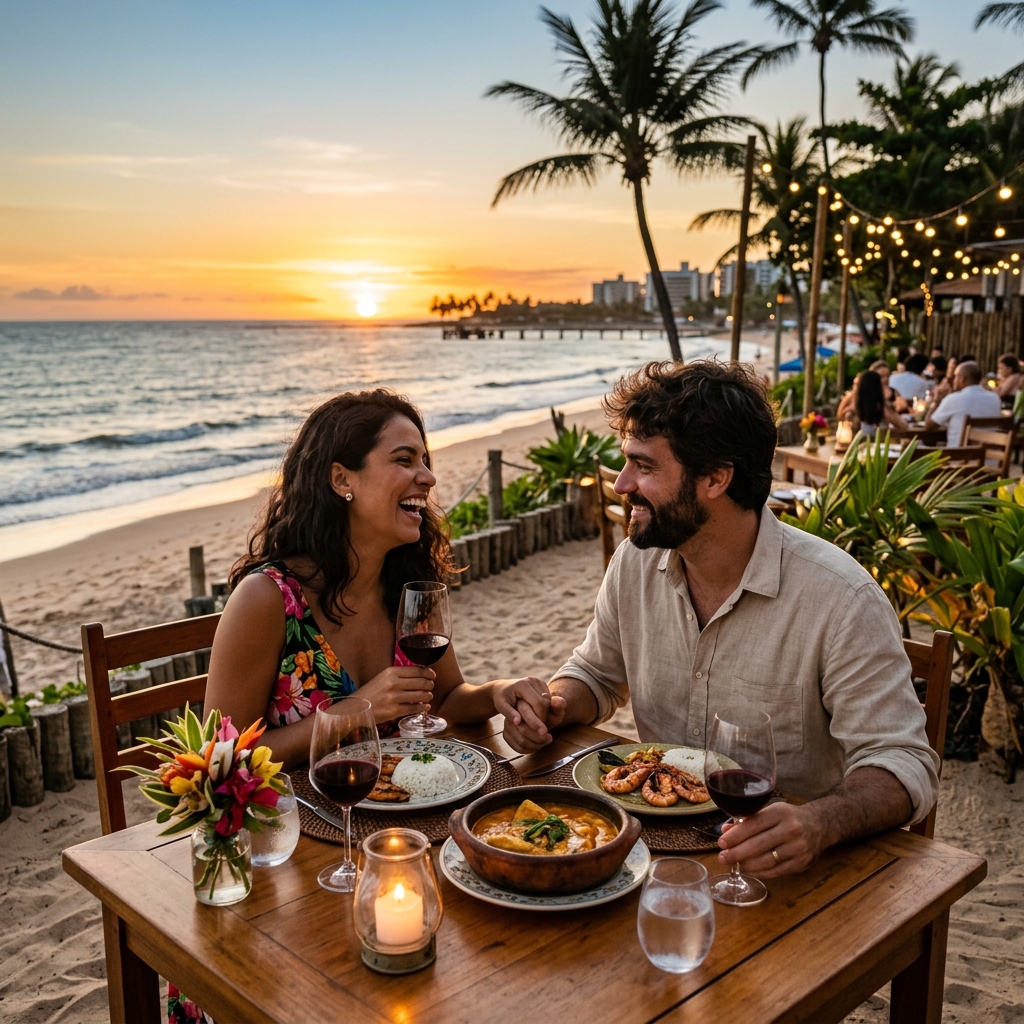 Casal em restaurante
